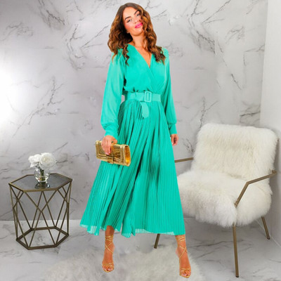 2 τεμάχια γυναικεία σετ Νέα άφιξη Άνοιξη σιφόν φθινοπώρου Δύο τεμάχια ασορτί Σετ τοπ και παντελόνια Κοστούμια ρούχα Ρούχα και ζώνη