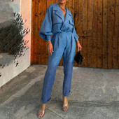 Γυναικείο σετ δύο τεμαχίων Φθινόπωρο, Χειμερινό Γραφείο Μόδα Μασίφ πέτο V λαιμόκοψη Πουκάμισο με μακρυμάνικο φανάρι Top Loose Παντελόνια Σετ Streetwear