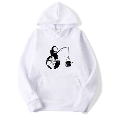 Ανοιξιάτικο φθινόπωρο, ανδρικά φούτερ με κουκούλα Astronaut Funny Design Εκτύπωση ανάμεικτης μόδας από βαμβακερό μάρκα Casual Hip Hop Φούτερ Φούτερ