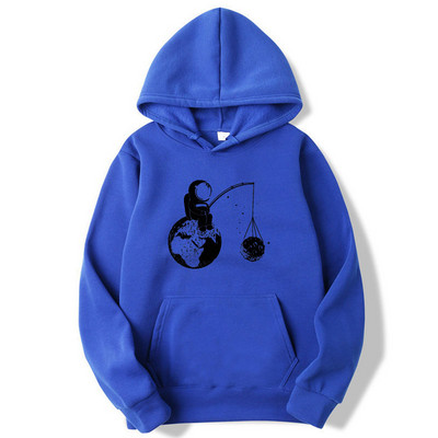 Ανοιξιάτικο φθινόπωρο, ανδρικά φούτερ με κουκούλα Astronaut Funny Design Εκτύπωση ανάμεικτης μόδας από βαμβακερό μάρκα Casual Hip Hop Φούτερ Φούτερ