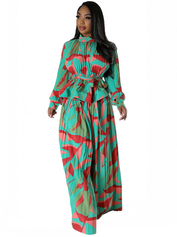 2-osaline naiste komplekt Sügisene pikkade varrukatega kõrge lõhikuga särgi pluus, topp ja püksid, kostüümid, rõivad, mood, kontori naised, sobivad komplektid.