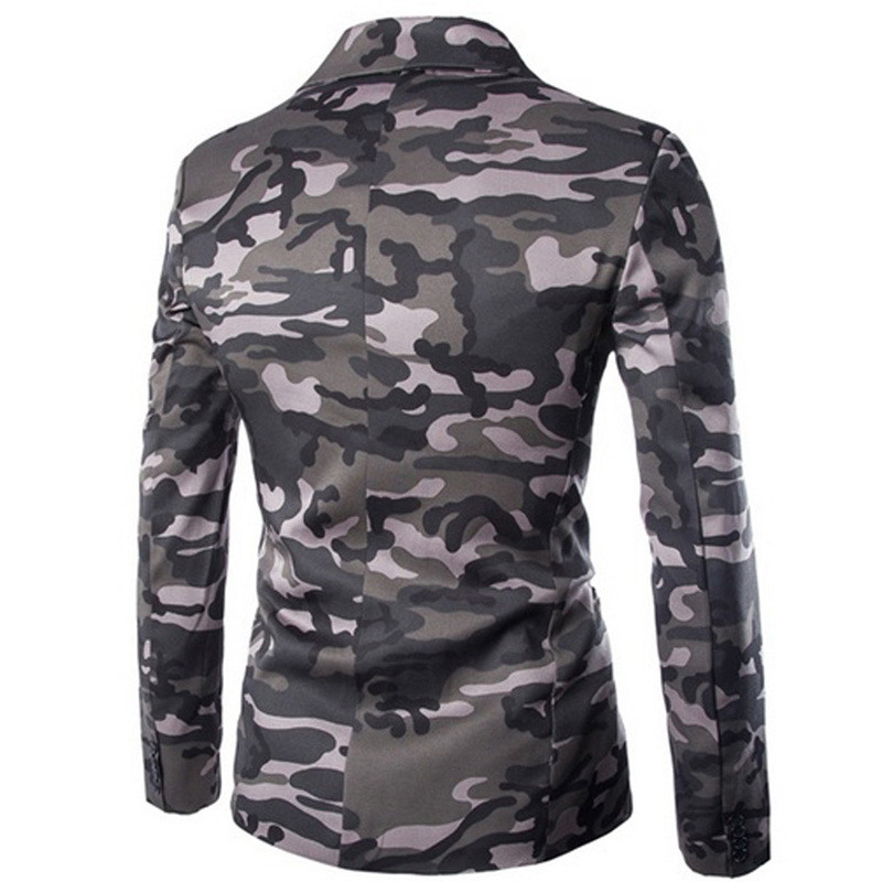 Jachetă pentru costum de camuflaj în stil militar pentru bărbați Blazer cu mânecă lungă supradimensionată din bumbac, haină ocazională, verde, pentru bărbați