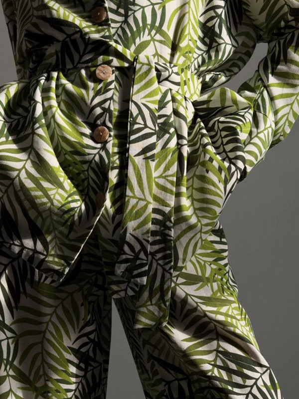 Kaheosaline komplekt pühade laia säärega pükste komplekt naiste vintage boho maxi särk Sügis vabaaja vaba töö Tänavarõivad Y2k 2023 varustus