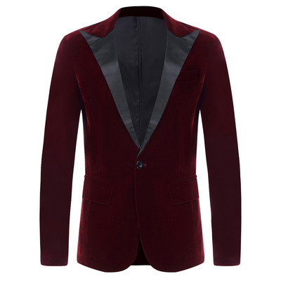 Muški modni trend Baršunasti mladoženjini smoking Uski kroj Vjenčanica Poslovno ležerno odijelo Jakna Banket Pojedinačni sakoi Kaput