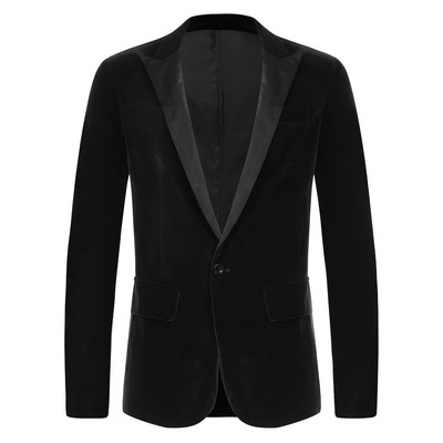 Muški modni trend Baršunasti mladoženjini smoking Uski kroj Vjenčanica Poslovno ležerno odijelo Jakna Banket Pojedinačni sakoi Kaput