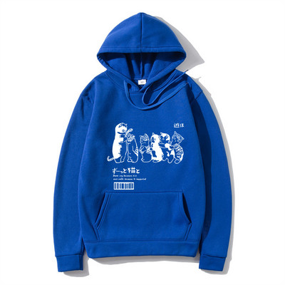 Ανδρικά υπερμεγέθη ανδρικά φούτερ με κουκούλα Φούτερ Ρούχα Hip Hop Cat Shower Street print Φούτερ με κουκούλα φθινόπωρο Χειμώνας Casual Ιαπωνικά ρούχα δρόμου