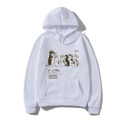 Ανδρικά υπερμεγέθη ανδρικά φούτερ με κουκούλα Φούτερ Ρούχα Hip Hop Cat Shower Street print Φούτερ με κουκούλα φθινόπωρο Χειμώνας Casual Ιαπωνικά ρούχα δρόμου