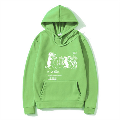 Ανδρικά υπερμεγέθη ανδρικά φούτερ με κουκούλα Φούτερ Ρούχα Hip Hop Cat Shower Street print Φούτερ με κουκούλα φθινόπωρο Χειμώνας Casual Ιαπωνικά ρούχα δρόμου