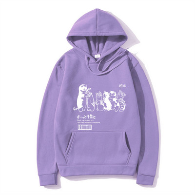 Ανδρικά υπερμεγέθη ανδρικά φούτερ με κουκούλα Φούτερ Ρούχα Hip Hop Cat Shower Street print Φούτερ με κουκούλα φθινόπωρο Χειμώνας Casual Ιαπωνικά ρούχα δρόμου