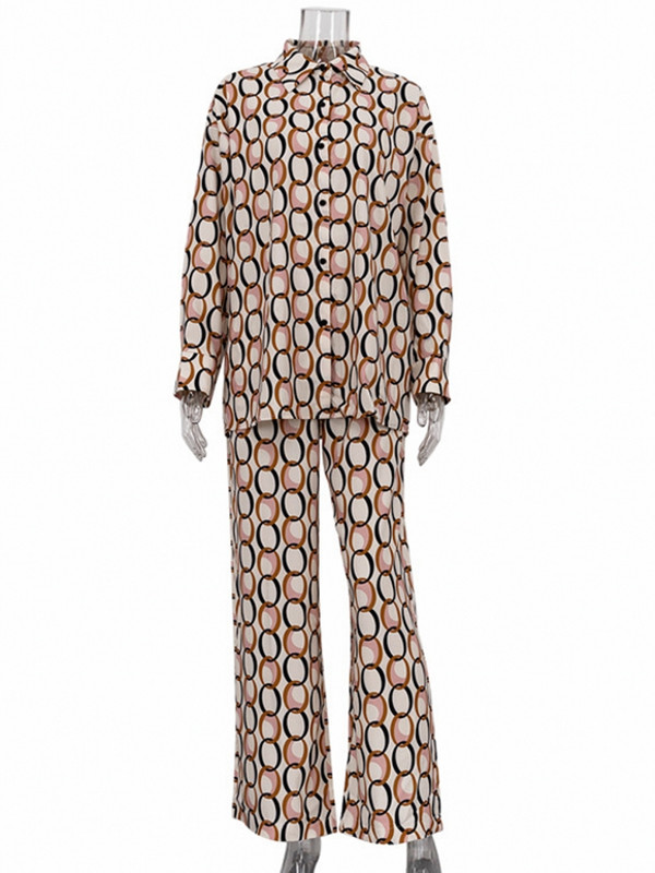 Two Piece Γυναικείο Σετ Καλοκαιρινό Φθινοπωρινό μακρυμάνικο πουκάμισο Μπλούζα Μπλούζα και Παντελόνι Κοστούμια Κοστούμια Μόδα Γραφείο Γυναικεία ασορτί σετ Στολή