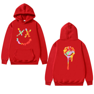 Meeste dressipluusid Mood Rõõmsa Smile Print Kapuutsiga kampsunid Mehed Naised Hip Hop Pullovers Paari Tänavarõivad