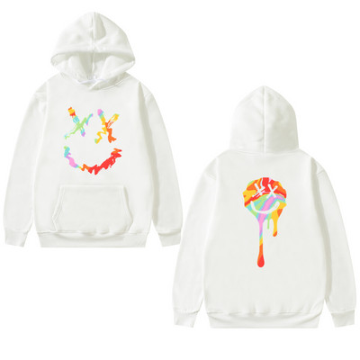 Meeste dressipluusid Mood Rõõmsa Smile Print Kapuutsiga kampsunid Mehed Naised Hip Hop Pullovers Paari Tänavarõivad