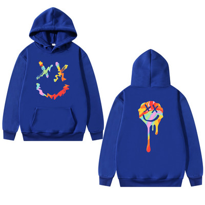 Meeste dressipluusid Mood Rõõmsa Smile Print Kapuutsiga kampsunid Mehed Naised Hip Hop Pullovers Paari Tänavarõivad