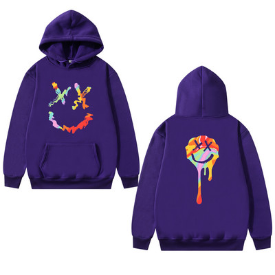 Meeste dressipluusid Mood Rõõmsa Smile Print Kapuutsiga kampsunid Mehed Naised Hip Hop Pullovers Paari Tänavarõivad