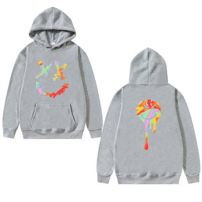 Meeste dressipluusid Mood Rõõmsa Smile Print Kapuutsiga kampsunid Mehed Naised Hip Hop Pullovers Paari Tänavarõivad