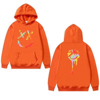 Meeste dressipluusid Mood Rõõmsa Smile Print Kapuutsiga kampsunid Mehed Naised Hip Hop Pullovers Paari Tänavarõivad