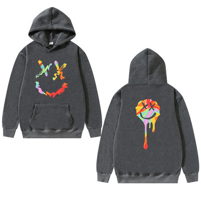 Meeste dressipluusid Mood Rõõmsa Smile Print Kapuutsiga kampsunid Mehed Naised Hip Hop Pullovers Paari Tänavarõivad