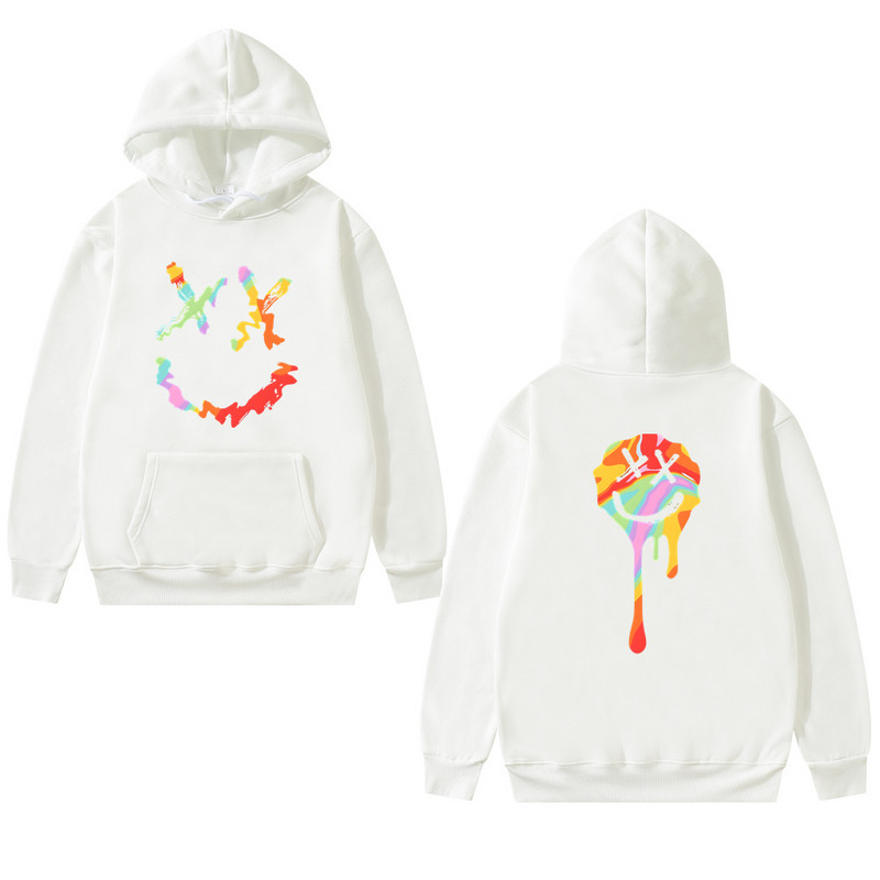 Meeste dressipluusid Mood Rõõmsa Smile Print Kapuutsiga kampsunid Mehed Naised Hip Hop Pullovers Paari Tänavarõivad