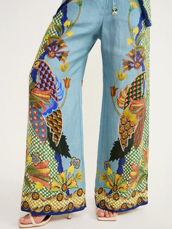 2-dijelni ženski set Dashiki Afrička majica dugih rukava Bluza Top i hlače Odijela Modni kompleti za uredske dame Odgovarajući kompleti