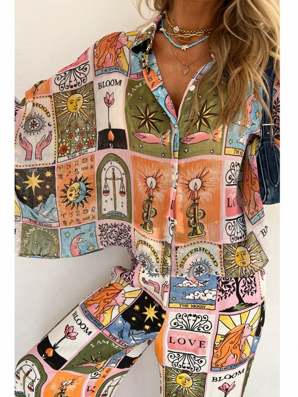 2-dijelni ženski kompleti Novi dolazak Ljeto Jesen Odgovarajući setovi Cvjetni print Dvodijelni kompleti Gornje hlače Odijela Odjeća