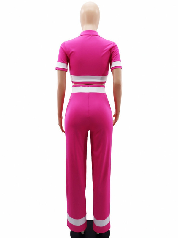 Γυναικείο σετ 2 τεμαχίων 2023 Νέα άφιξη Καλοκαίρι φθινόπωρο ασορτί σετ ρίγες εκτύπωσης δύο τεμαχίων Σετ τοπ και παντελόνια Κοστούμια ρούχα Ρούχα