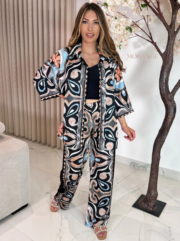 2-osalised naistekomplektid, suvised sügislilleprintidega pluusisärk, naiste ülikonnatopid ja pükste komplekt, kaheosaline spordidressi komplekt