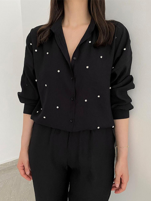 2-dijelni ženski komplet 2023. Ljeto Jesen Košulja dugih rukava Bluza i hlače Odijela Modni kompleti za uredske dame Odgovarajući kompleti