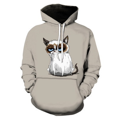 Crtani kawaii duksevi s kapuljačom 3D printane mačke prekomjerna muška ženska dukserica pulover dugih rukava dukserica s kapuljačom Gornji dijelovi muške odjeće