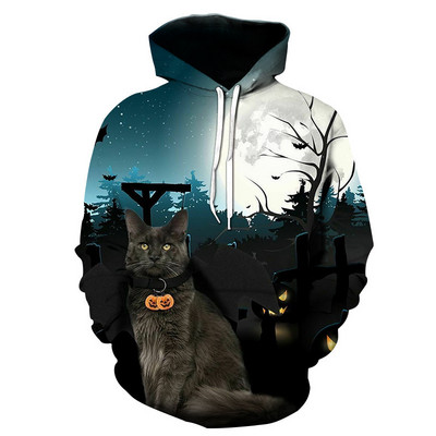 Crtani kawaii duksevi s kapuljačom 3D printane mačke prekomjerna muška ženska dukserica pulover dugih rukava dukserica s kapuljačom Gornji dijelovi muške odjeće