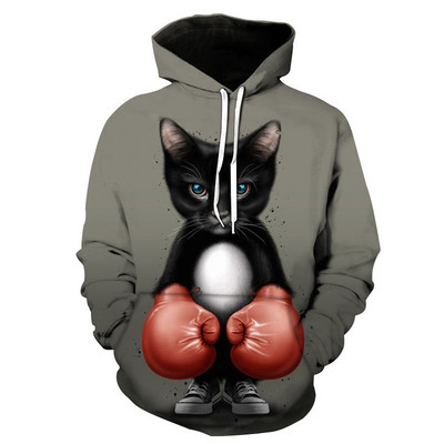 Crtani kawaii duksevi s kapuljačom 3D printane mačke prekomjerna muška ženska dukserica pulover dugih rukava dukserica s kapuljačom Gornji dijelovi muške odjeće