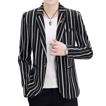 Λευκό μπλέιζερ Ανδρικό ριγέ μπλέιζερ Σακάκι ανδρικής μόδας Casual ανδρικό κοστούμι Μπλέιζερ Μαύρο ανδρικό κοστούμι αναψυχής Χακί παλτό