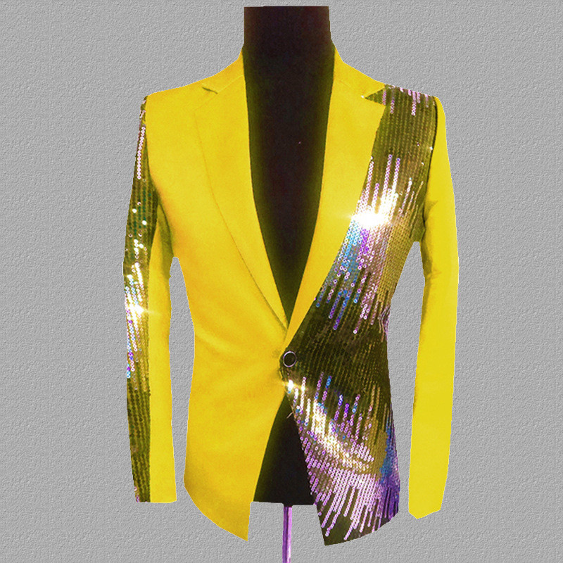 Plyesxale brändi Sequin Blazer Meeste Kuninglik Sinine Kollane Must Roos Punased Purpursed Bleiserid Meestele Lauljakostüüm Prom Stage Blazer Q229