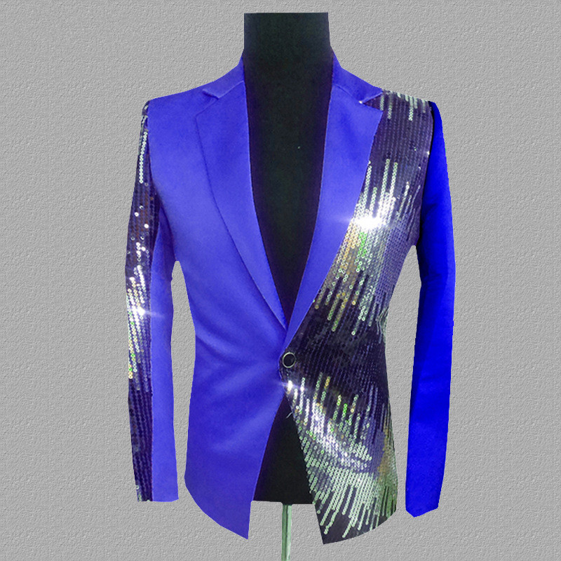 Plyesxale brändi Sequin Blazer Meeste Kuninglik Sinine Kollane Must Roos Punased Purpursed Bleiserid Meestele Lauljakostüüm Prom Stage Blazer Q229