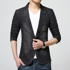 Ανοιξιάτικο τζιν τζιν μπλέιζερ και σακάκια 2022 Ανδρικά κοστούμια με μακρυμάνικο στυλ με μονό κουμπί