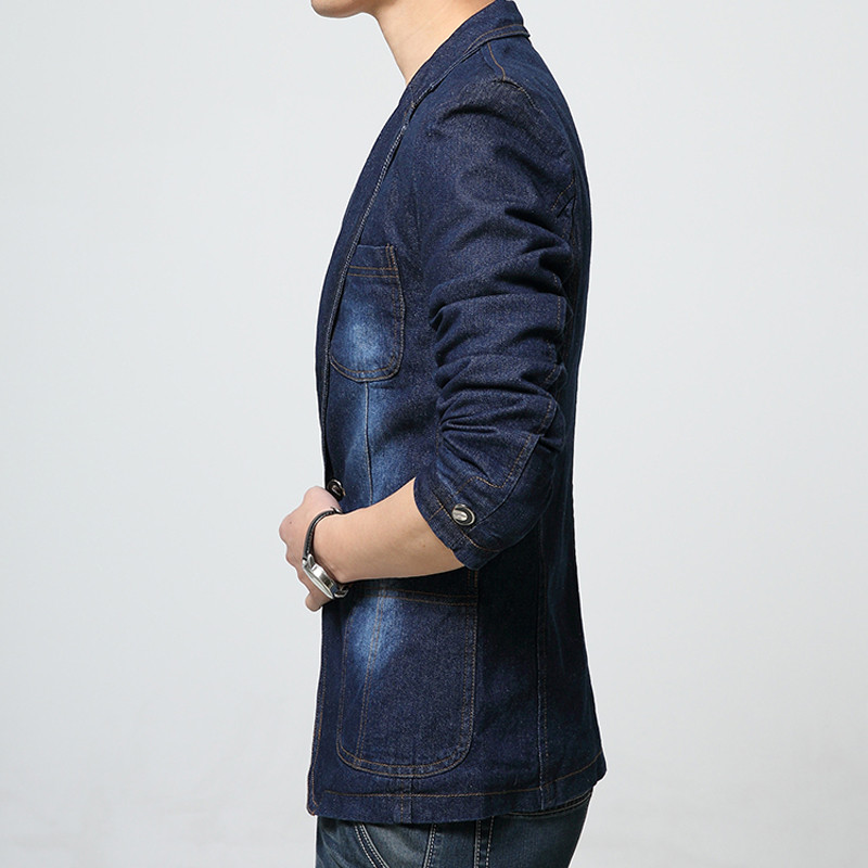 Ανοιξιάτικο τζιν τζιν μπλέιζερ και σακάκια 2022 Ανδρικά κοστούμια με μακρυμάνικο στυλ με μονό κουμπί