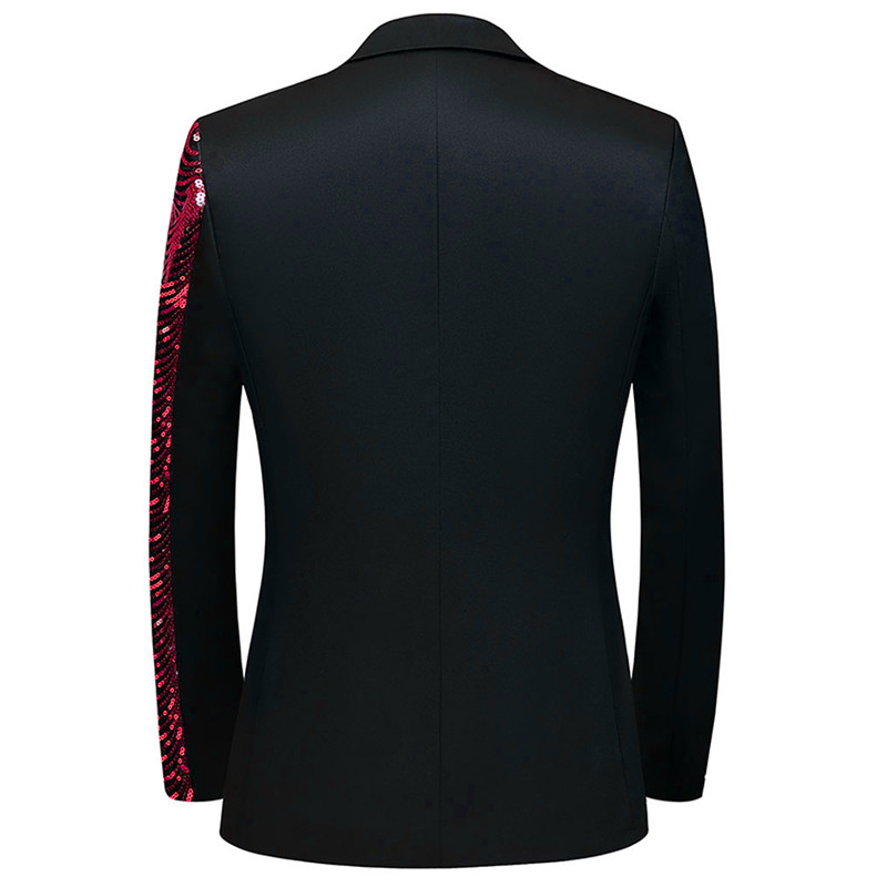 Muška elegantna patchwork haljina na valove, uski kroj, sjajna jakna s jednim gumbom, smoking za večeru, smoking Hombre