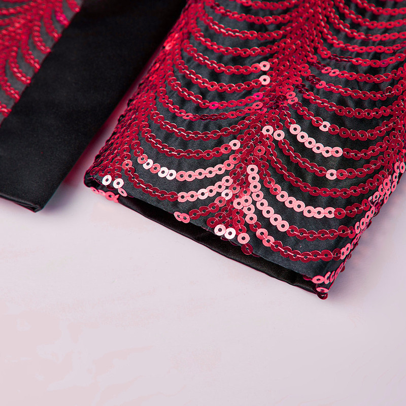 Muška elegantna patchwork haljina na valove, uski kroj, sjajna jakna s jednim gumbom, smoking za večeru, smoking Hombre