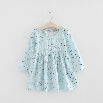 Bebeluși fetițe rochie florală prințesă primăvară toamnă stil coreean cu mânecă lungă guler mare răsturnat rochii pentru fete vara 2023 nou