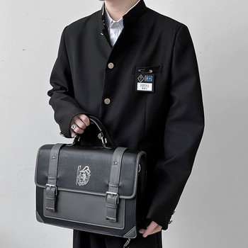 2023 Яке в училищна униформа в японски стил със стойка с яка Мъжко яке с туника DK Костюм Мъжко черно палто с табелка с името Висока версия