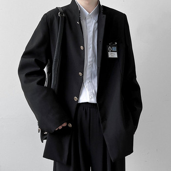 2023 Яке в училищна униформа в японски стил със стойка с яка Мъжко яке с туника DK Костюм Мъжко черно палто с табелка с името Висока версия