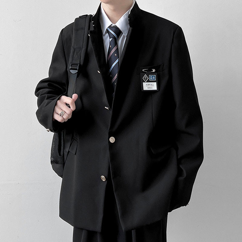 2023 Σχολική ομοιόμορφη βάση μπουφάν Ιαπωνίας Κολάρο Ανδρικό τουνίκ σακάκι DK Κοστούμι Ανδρικό μαύρο παλτό με πινακίδα υψηλής έκδοσης