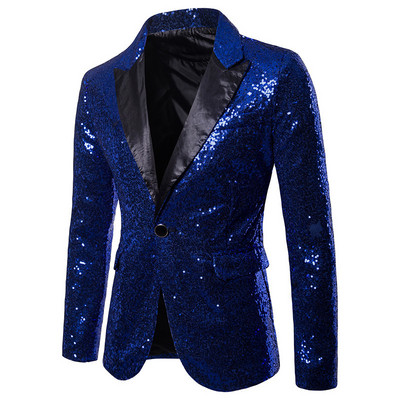 Ανδρικό γυαλιστερό κόκκινο παγιέτες Blazers Disco Glitter Party Tuxedo Blazer Suit Jacket για άνδρες Χριστουγεννιάτικο Mardi Gras Halloween κοστούμι XXL