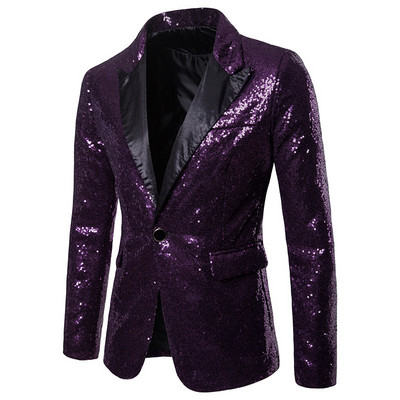 Ανδρικό γυαλιστερό κόκκινο παγιέτες Blazers Disco Glitter Party Tuxedo Blazer Suit Jacket για άνδρες Χριστουγεννιάτικο Mardi Gras Halloween κοστούμι XXL