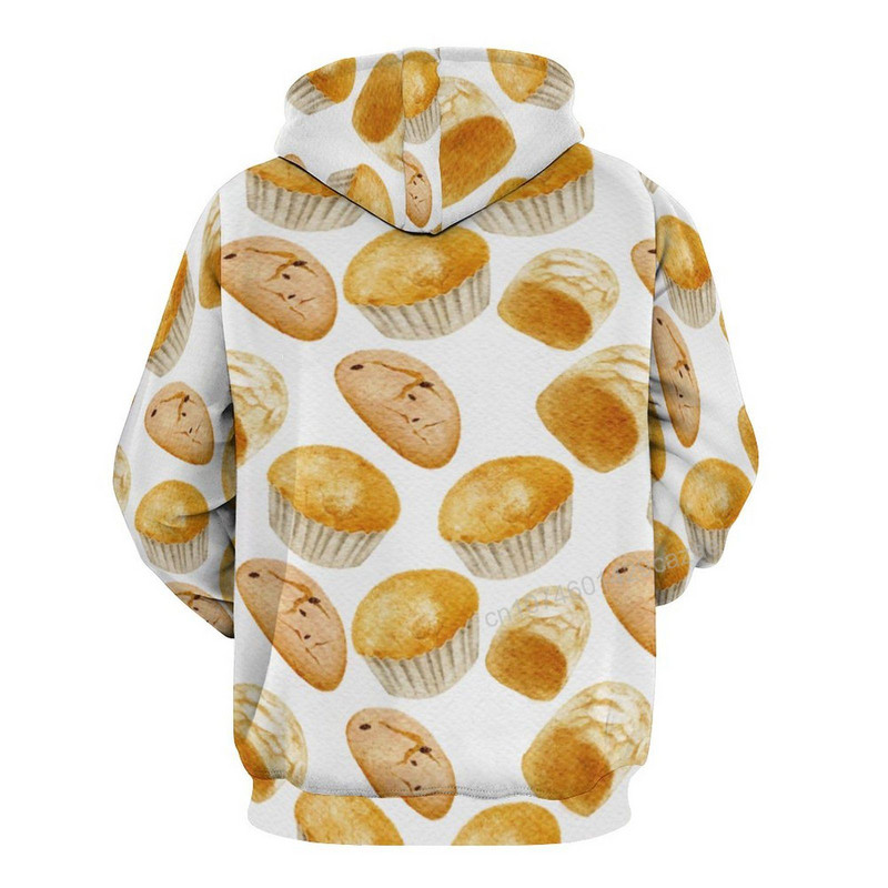 3D majica s kapuljačom s uzorkom hrane, poliester Cool, muškarci, žene, Harajuku majica s kapuljačom, uniseks, ležerni pulover s kapuljačom