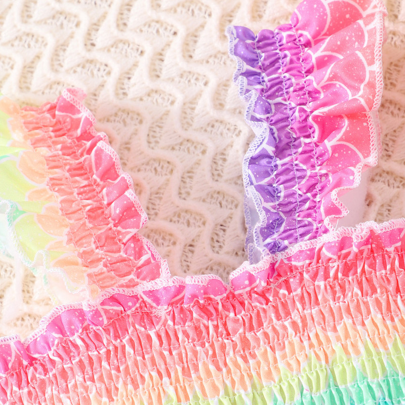 Καλοκαιρινό φόρεμα για κορίτσια κινουμένων σχεδίων Ζώο Γοργόνα πεταλούδα ουράνιο τόξο ιπτάμενο μανίκι Παιδικά φορέματα Βαμβακερά βολάν Ρούχα για νήπια 1-7 ετών