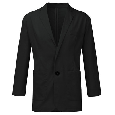 Za Blazer Blazers Jakna Blazers Sleeve Jesen Muškarci Muškarci Pamučna odjeća Homens Džepovi kaputa Dugi Blazers Laneno na gumbe Muškarci One