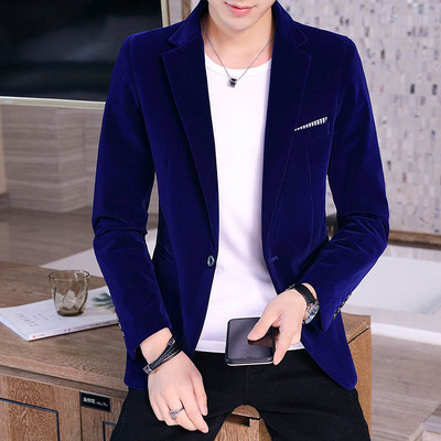 Meeste Burgundia sametbleiserid jakid Slim Fit vabaaja ülikonnad jakid Meeste pulmapeigmehe laulja kostüüm õhuke pidulik kleit 5XL