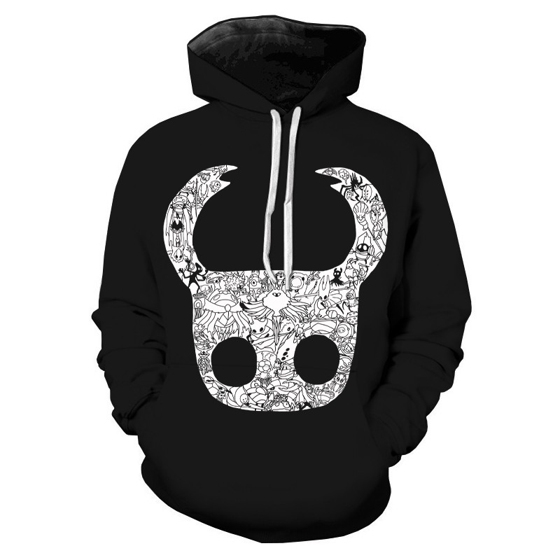 Hollow Knight 3D Prined Hoodies Ανδρικά/Γυναικεία Μόδα Νέα δημοφιλή Anime Προσωπικότητας Φούτερ Harajuku Yin Yang με φερμουάρ