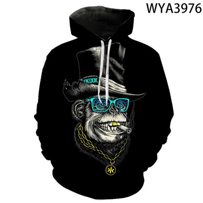 3D printane majice s kapuljačom Muškarci Žene Wolf Animal Series Puloveri Sweatshirts Cool Boy Girl Kids Streetwear Modni kaput dugih rukava
