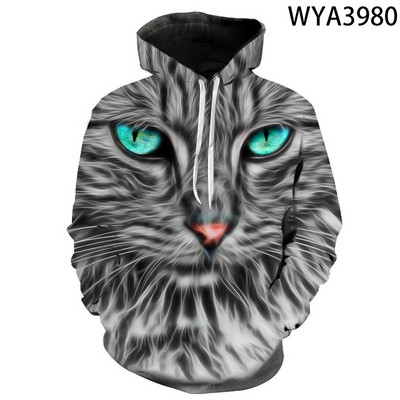 3D printane majice s kapuljačom Muškarci Žene Wolf Animal Series Puloveri Sweatshirts Cool Boy Girl Kids Streetwear Modni kaput dugih rukava